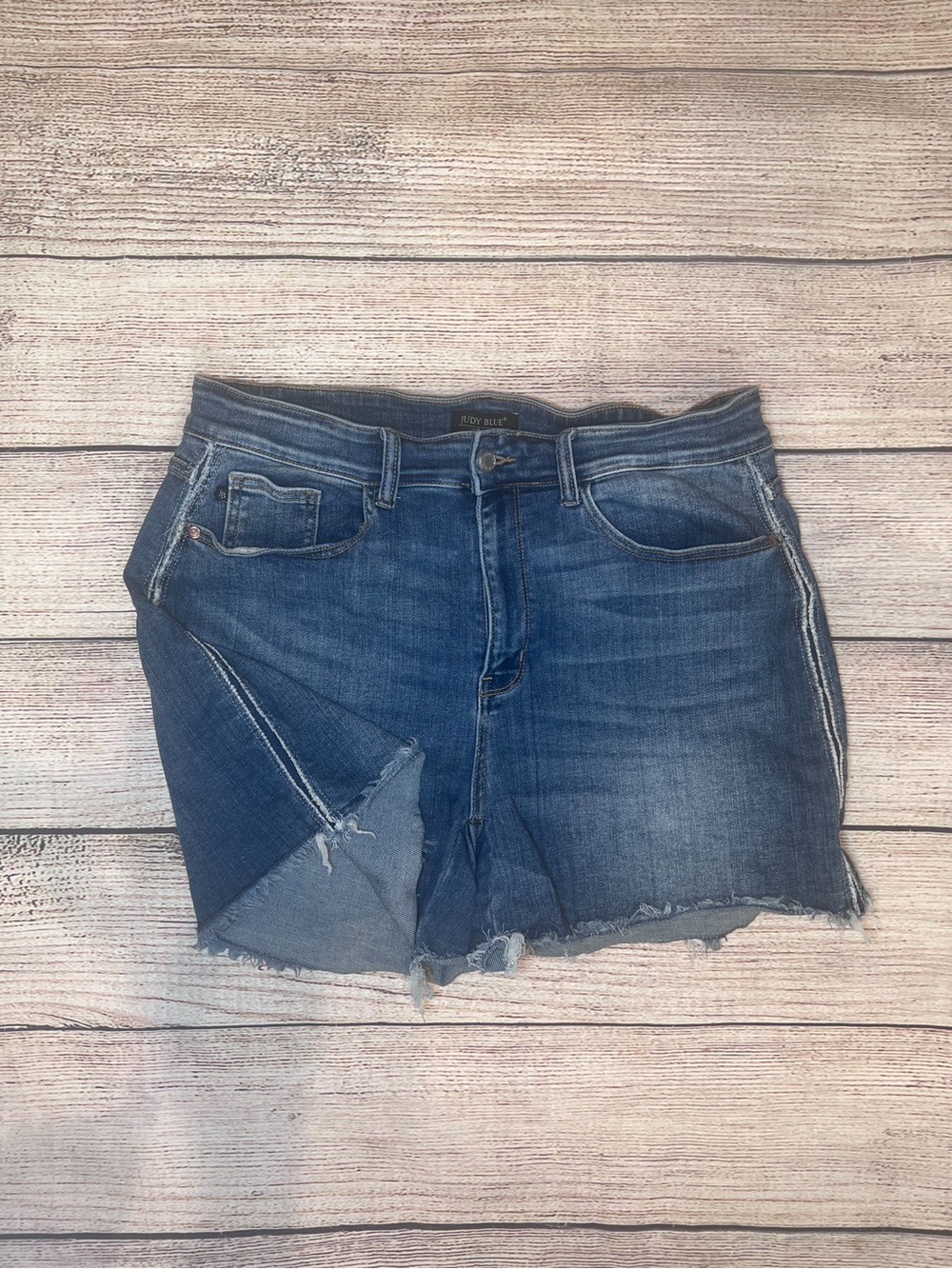 Judy Blue Distressed Jean Shorts with Seam Detail